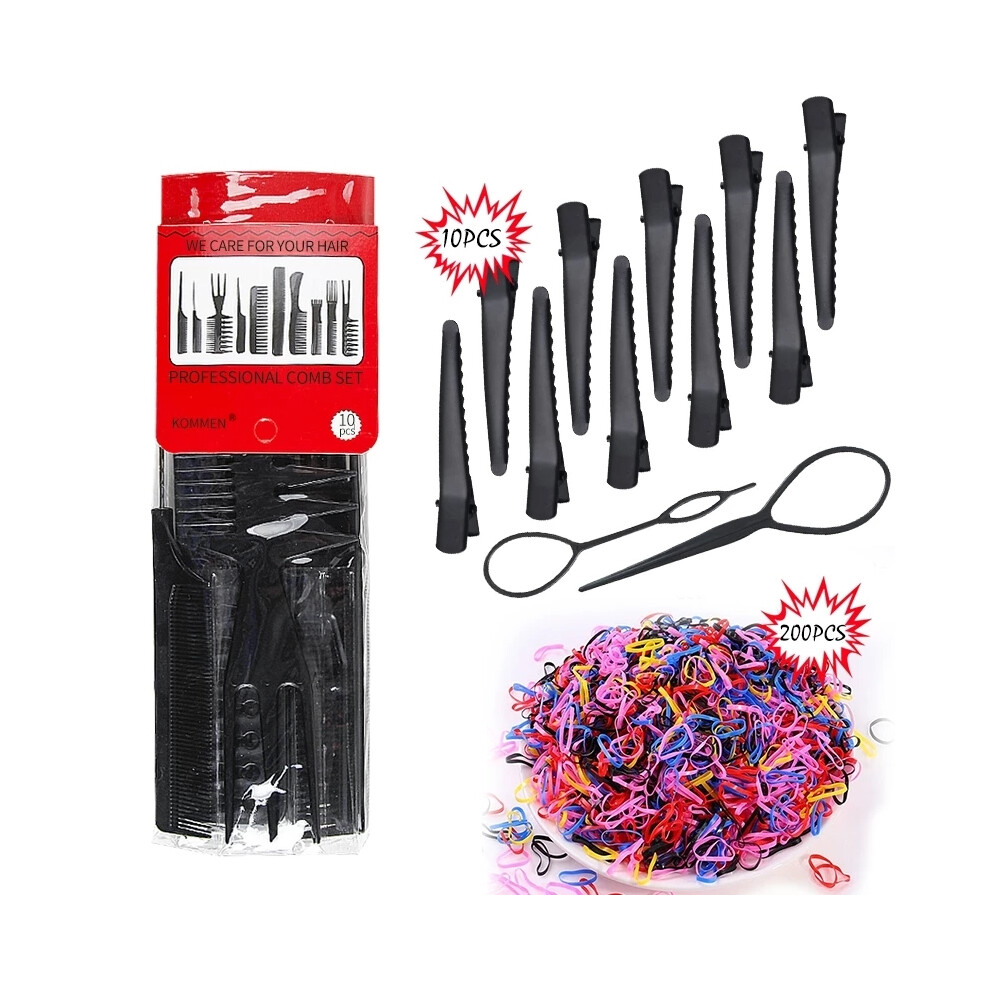 Black ( Set) Styling Comb Set Portable Anti-Static Hair Salon Hair Comb Hair Detangling Comb Makeup