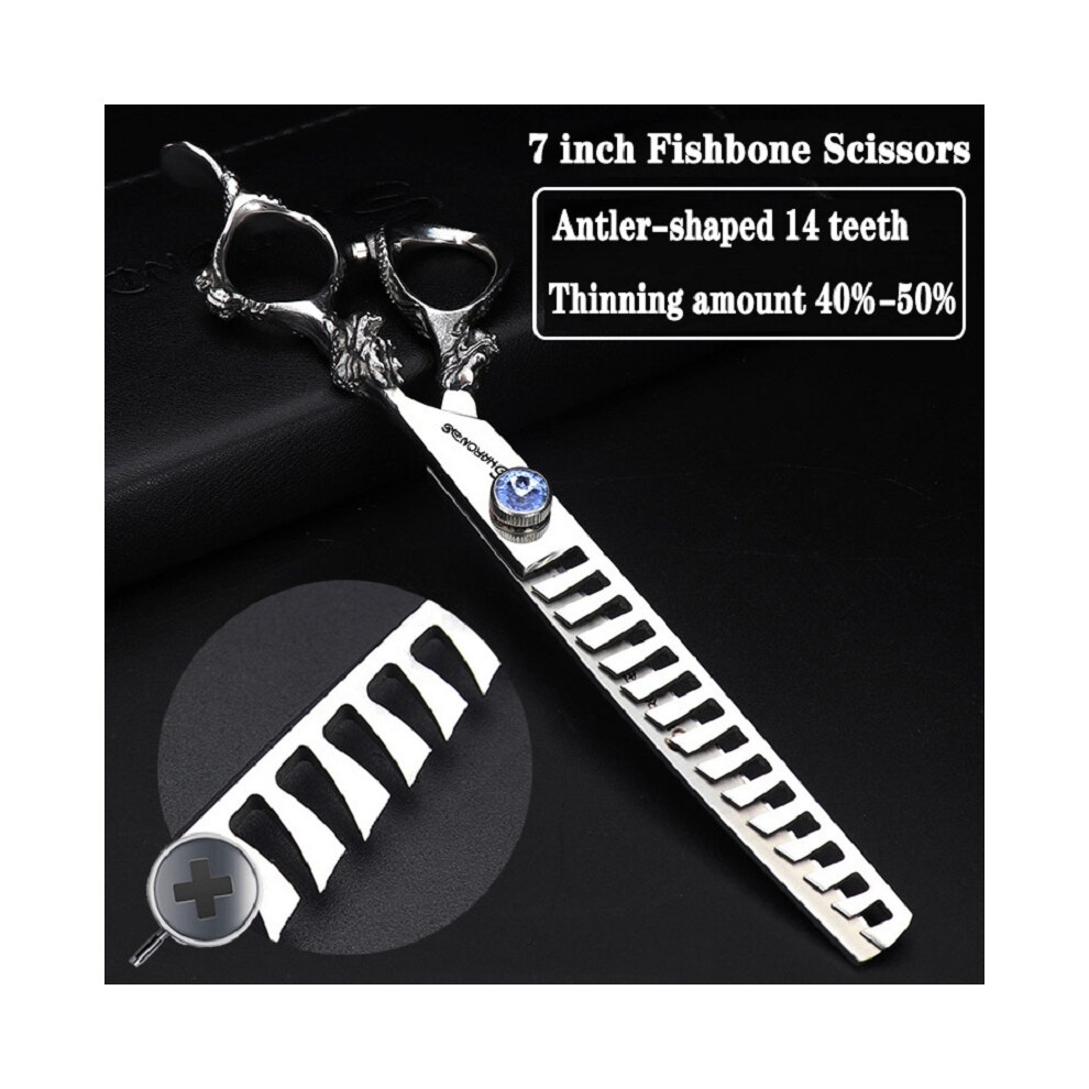Golden (7 Inch Thin) Japan 440C Professional Hairdressing Scissors 5.5/6/7/7.5/9 Inch Barber Scissors