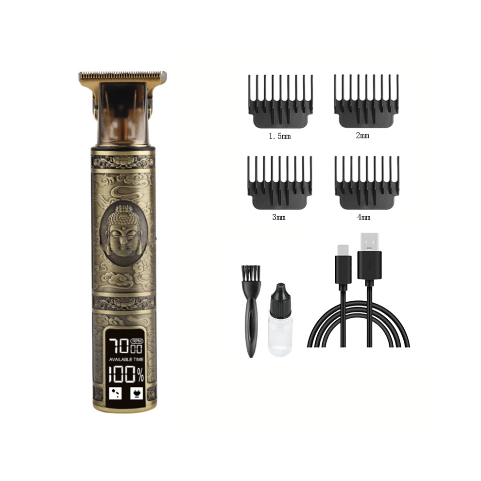 (LCD Metal Buddha)All Metal Vintage T9 Machine Women's Hair Clipper Hairdresser Professional hair clipper