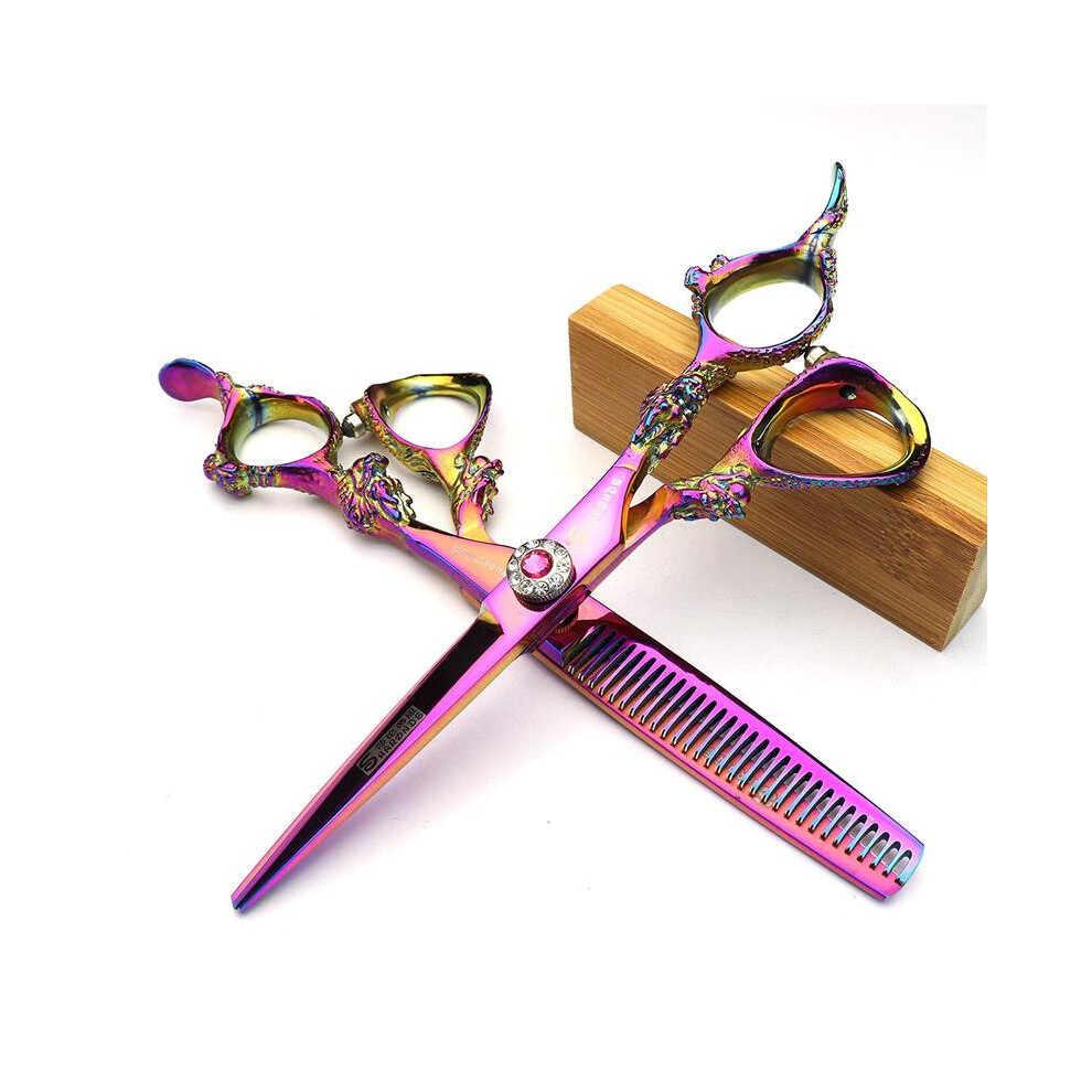 Golden (5.5 Inch 2Pc) Japan 440C Professional Hairdressing Scissors 5.5/6/7/7.5/9 Inch Barber Scissors