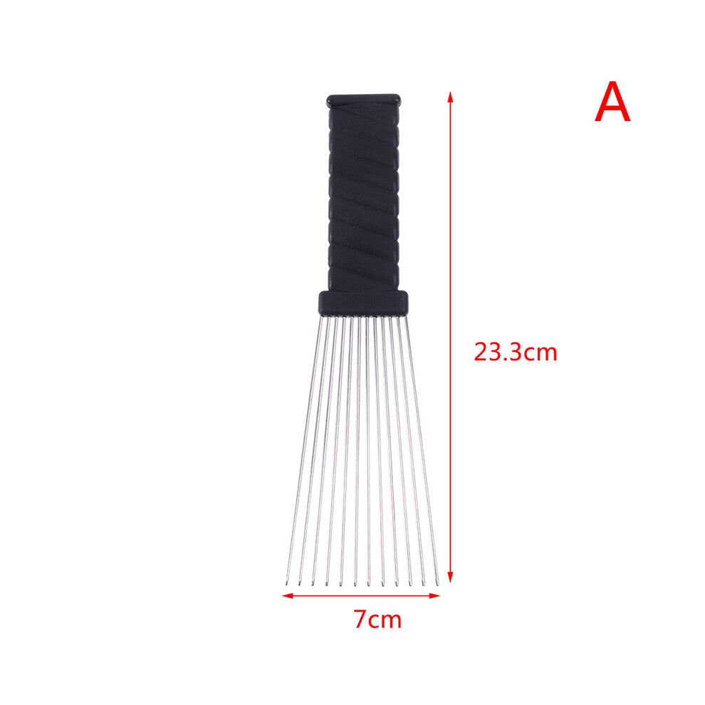 Black (A) Fist Afro Metal Comb African Hair Pick Comb Brush Salon Hairdressing Hair Styling Tool