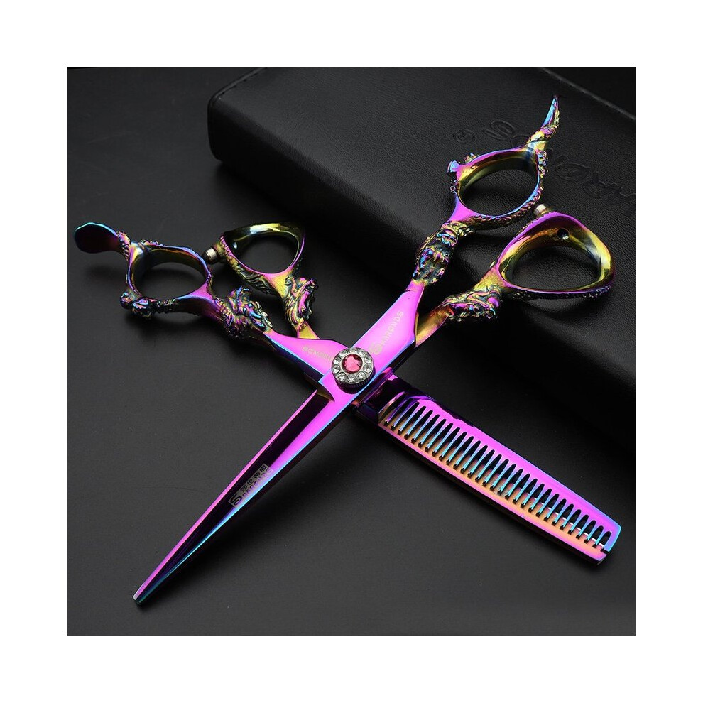 Golden (5.5 Inch 2Pc) Japan 440C Professional Hairdressing Scissors 5.5/6/7/7.5/9 Inch Barber Scissors