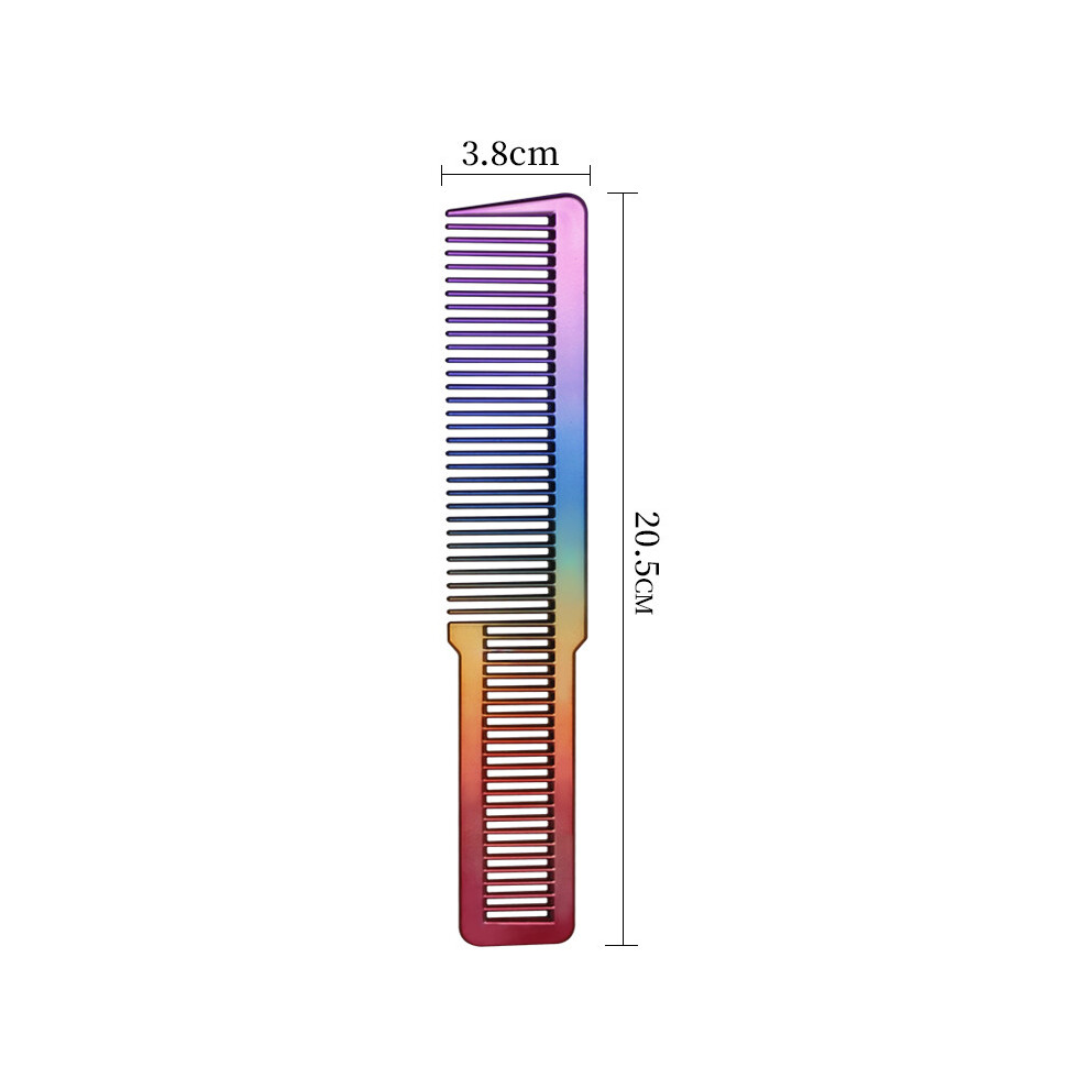 (Multicolor)1pc Portable Stainless Steel Handle Folding Comb for Men