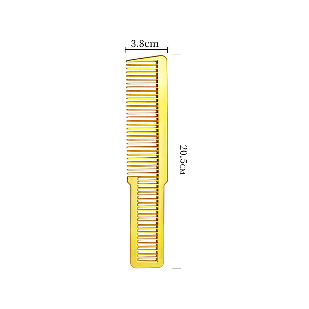 (Gold) 1pc Portable Stainless Steel Handle Folding Comb Men's Oil Head
