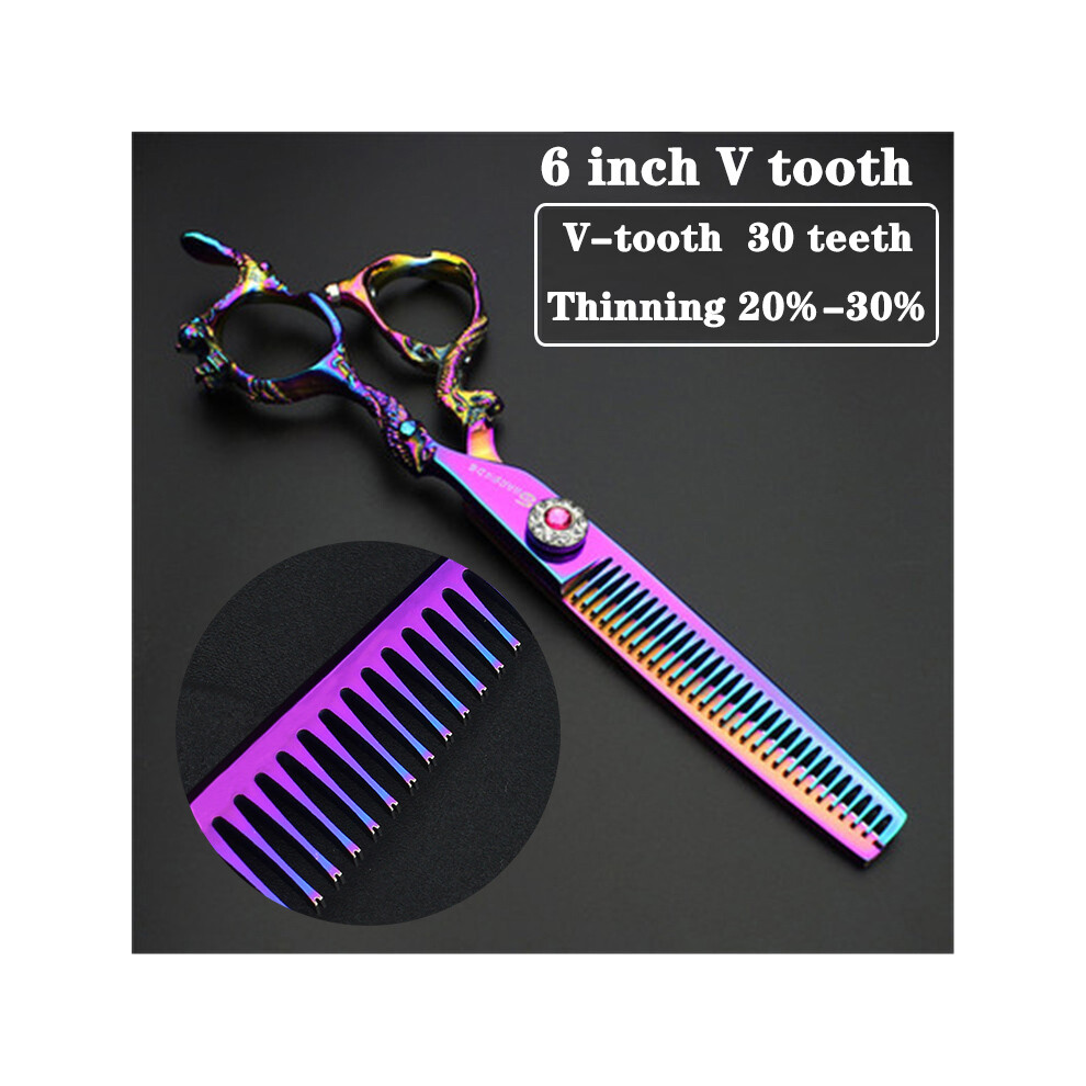 Golden (6 Inch Thin) Japan 440C Professional Hairdressing Scissors 5.5/6/7/7.5/9 Inch Barber Scissors