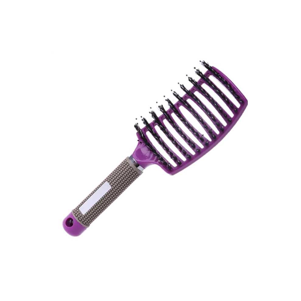 Purple ( 01)Pop Brush Brosse Detachable Hair Brush Women's Nylon Scalp Massage Comb Wet Curl