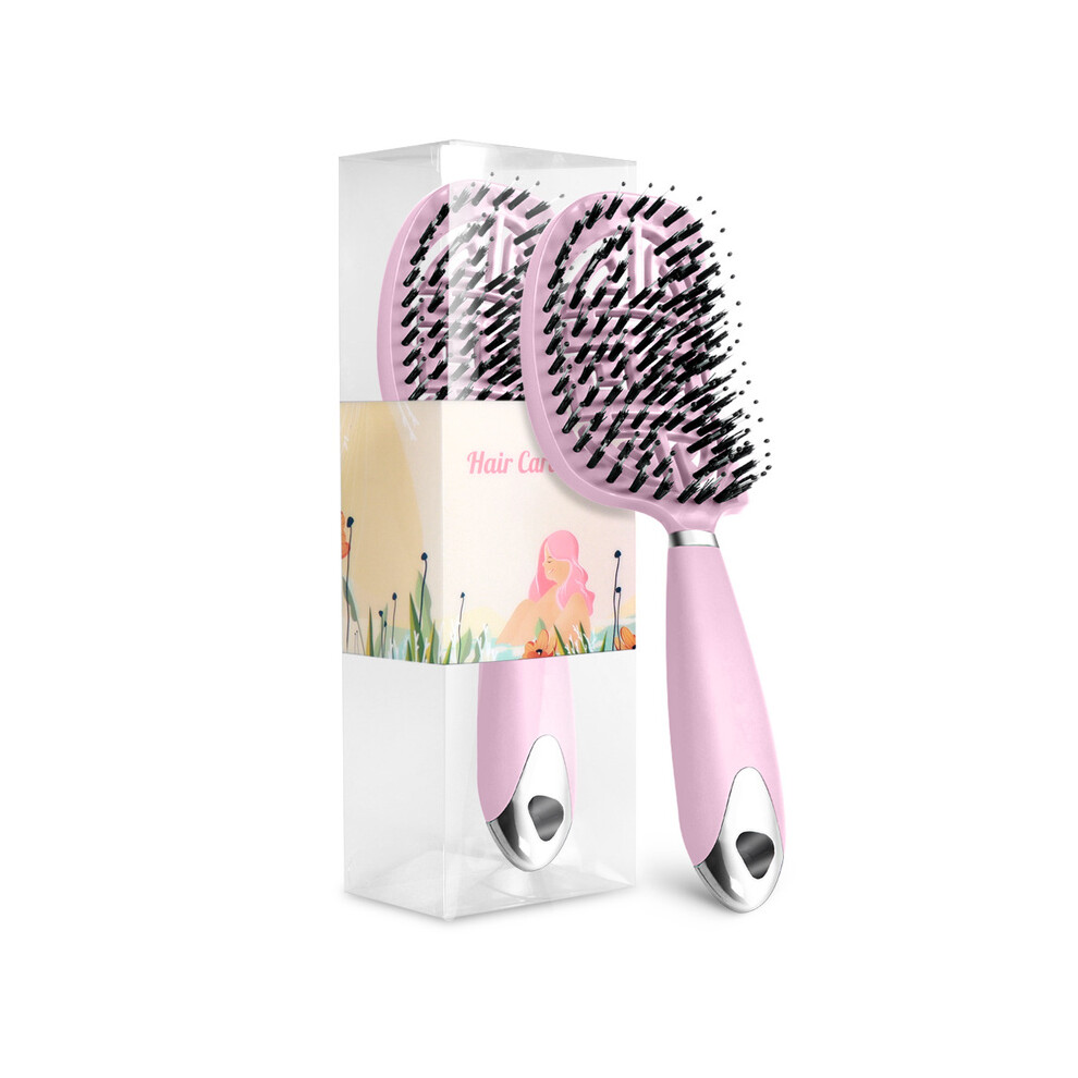 Pink ( 02)Pop Brush Brosse Detachable Hair Brush Women's Nylon Scalp Massage Comb Wet Curly Hair Brush