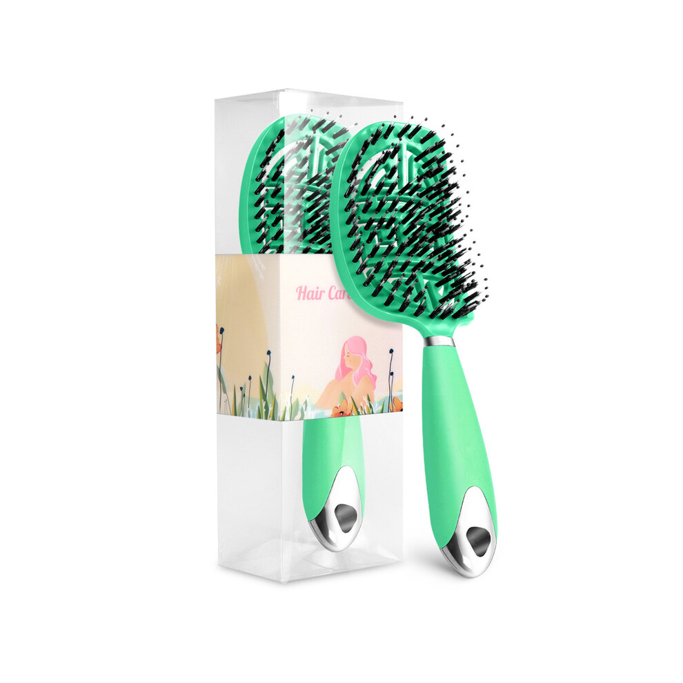 Green ( 02)Pop Brush Brosse Detachable Hair Brush Women's Nylon Scalp Massage Comb Wet Curly Hair Brush
