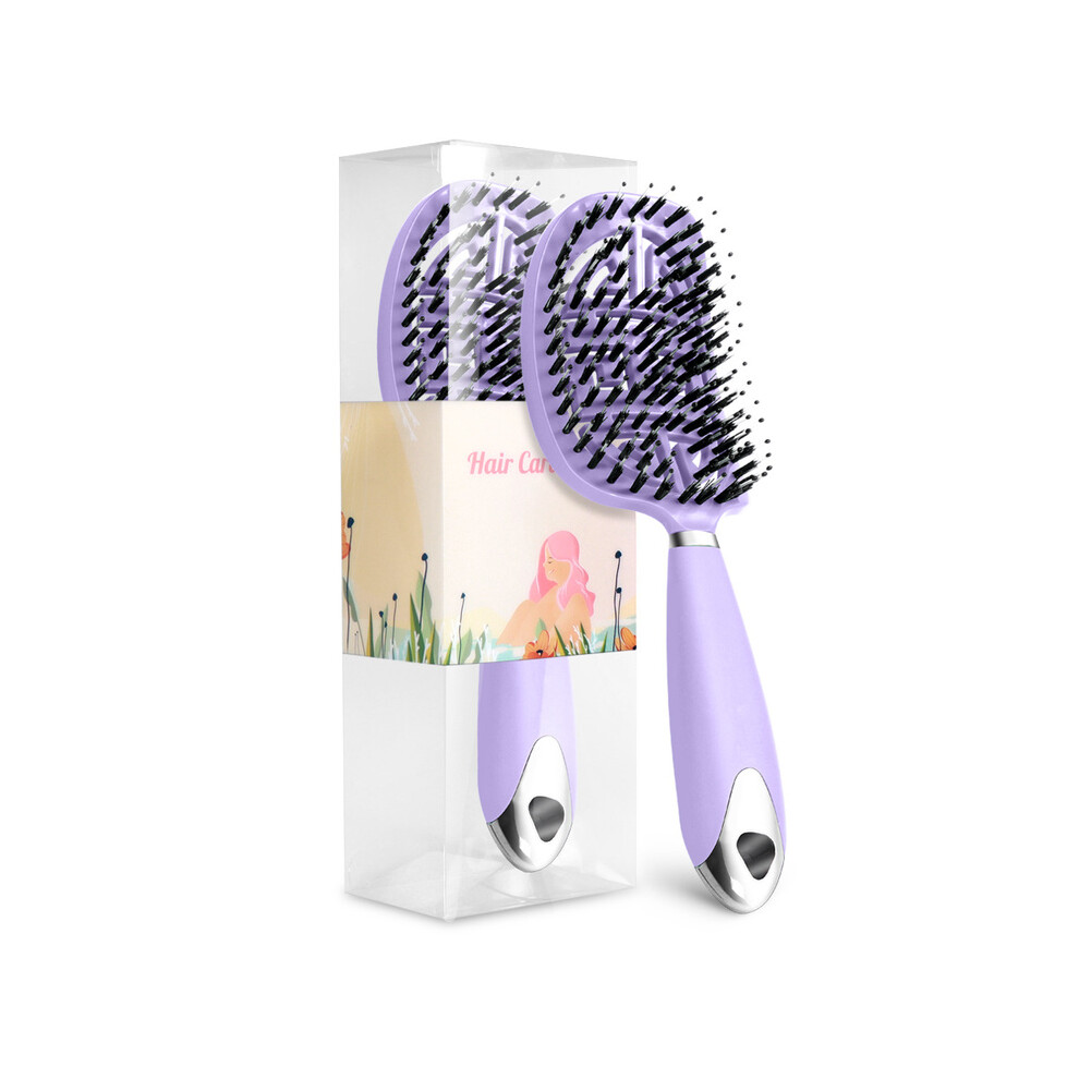 Purple ( 02)Pop Brush Brosse Detachable Hair Brush Women's Nylon Scalp Massage Comb Wet Curl