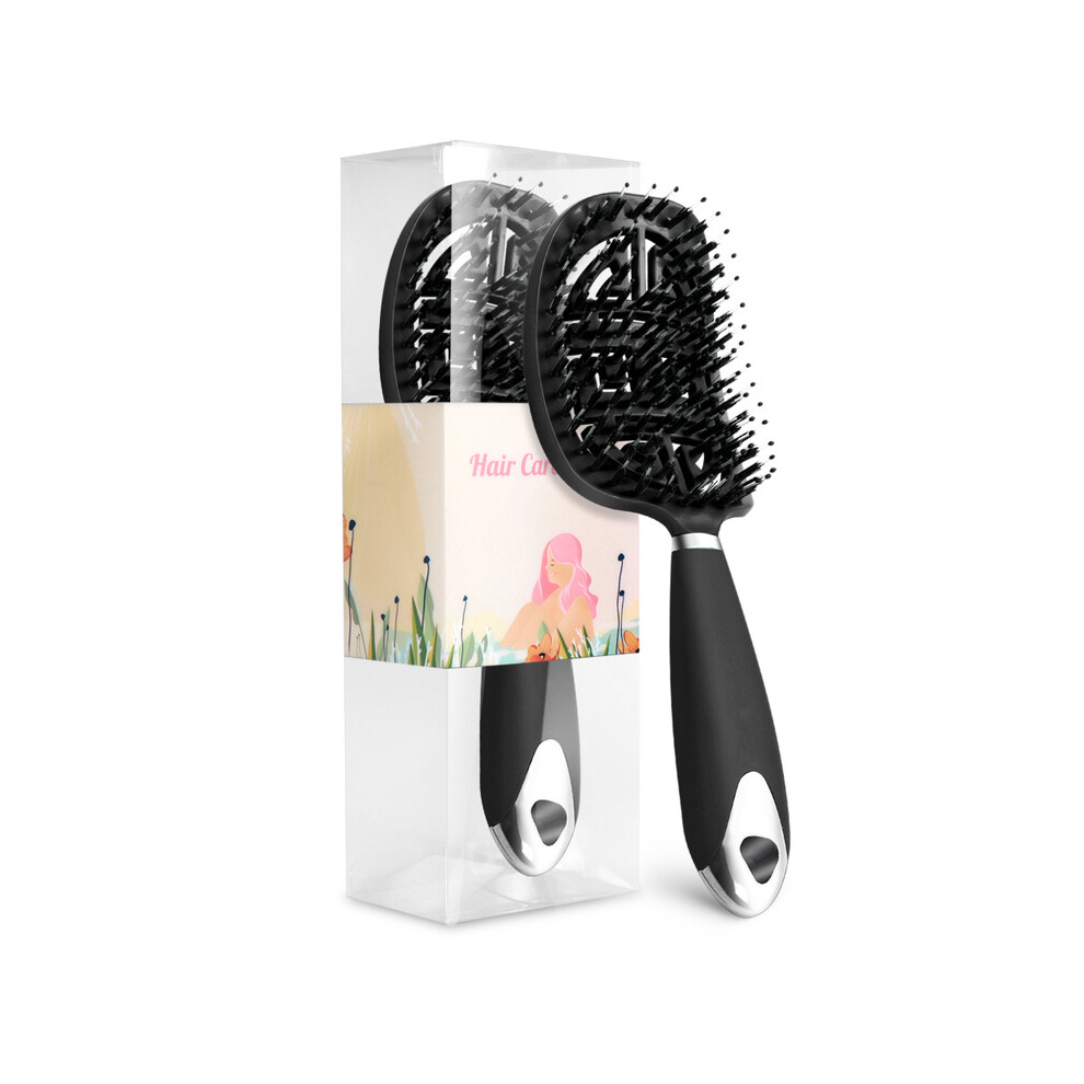 Black ( 02)Pop Brush Brosse Detachable Hair Brush Women's Nylon Scalp Massage Comb Wet Curly Hair Brush