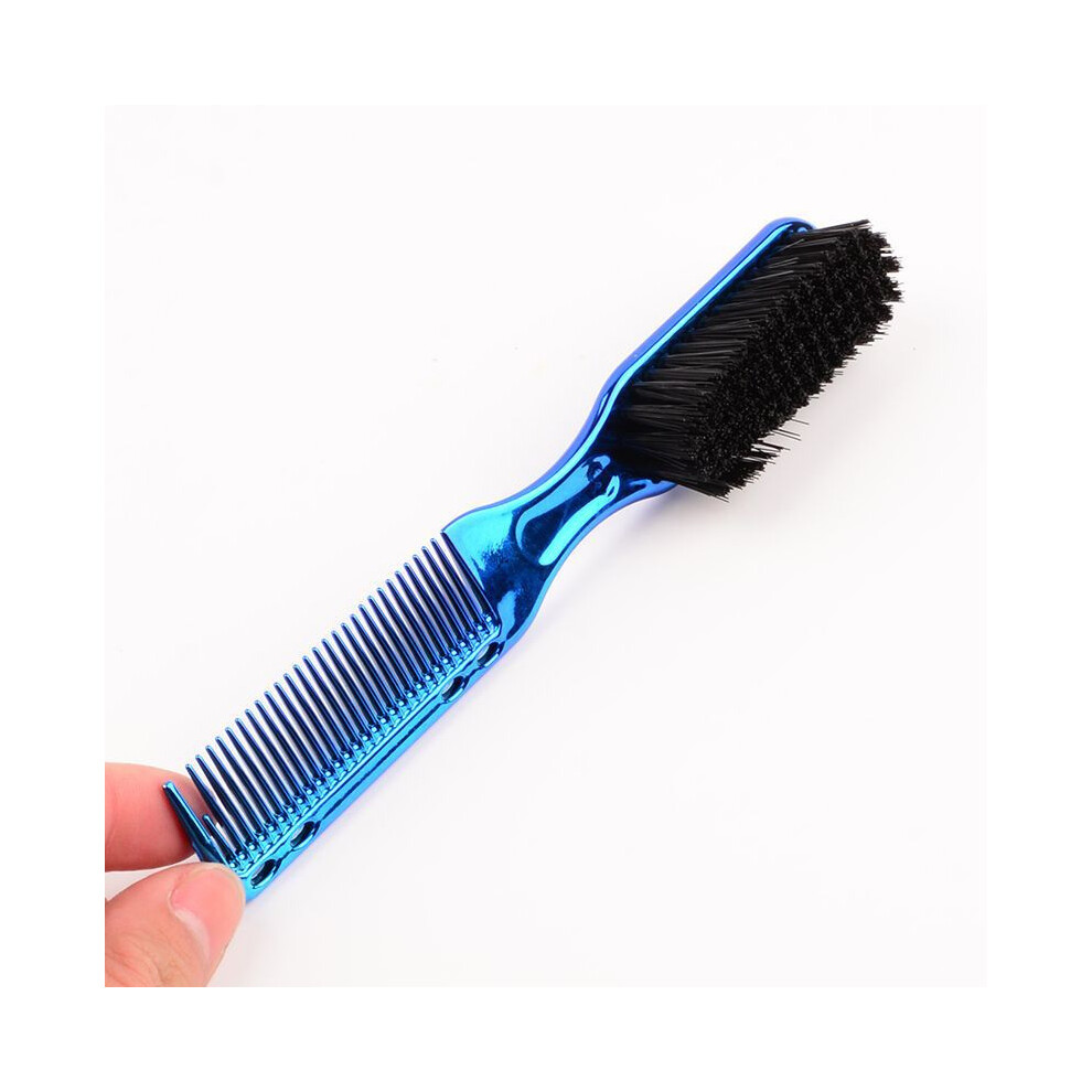 Black (Bl) Double-Sided Comb Brush Small Beard Styling Brush Professional Shave Beard Brush Barber Vintage
