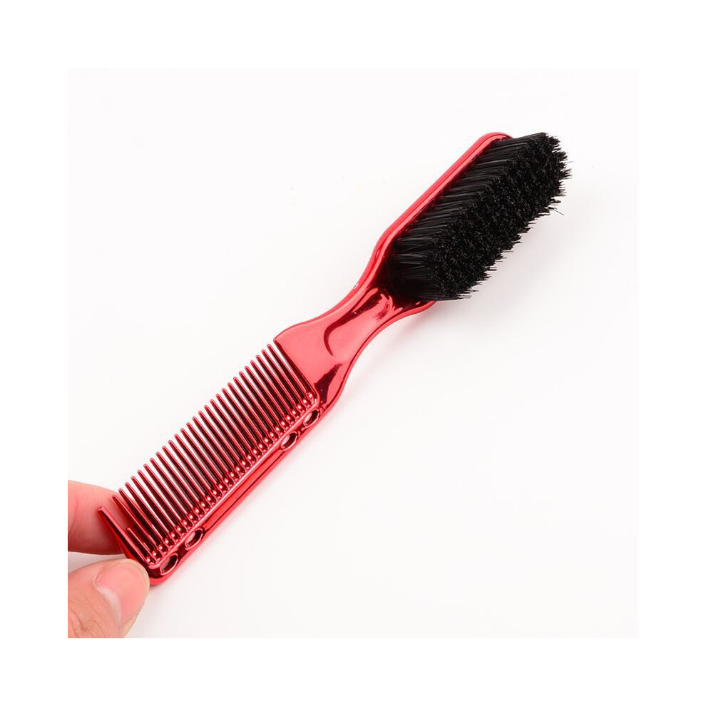 Black (Rd) Double-Sided Comb Brush Small Beard Styling Brush Professional Shave Beard Brush Barber Vintage