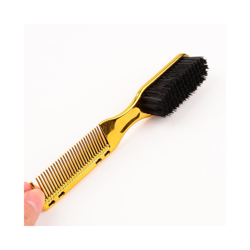 Black (Gd)Double-Sided Comb Brush Small Beard Styling Brush Professional Shave Beard Brush Barber Vintage