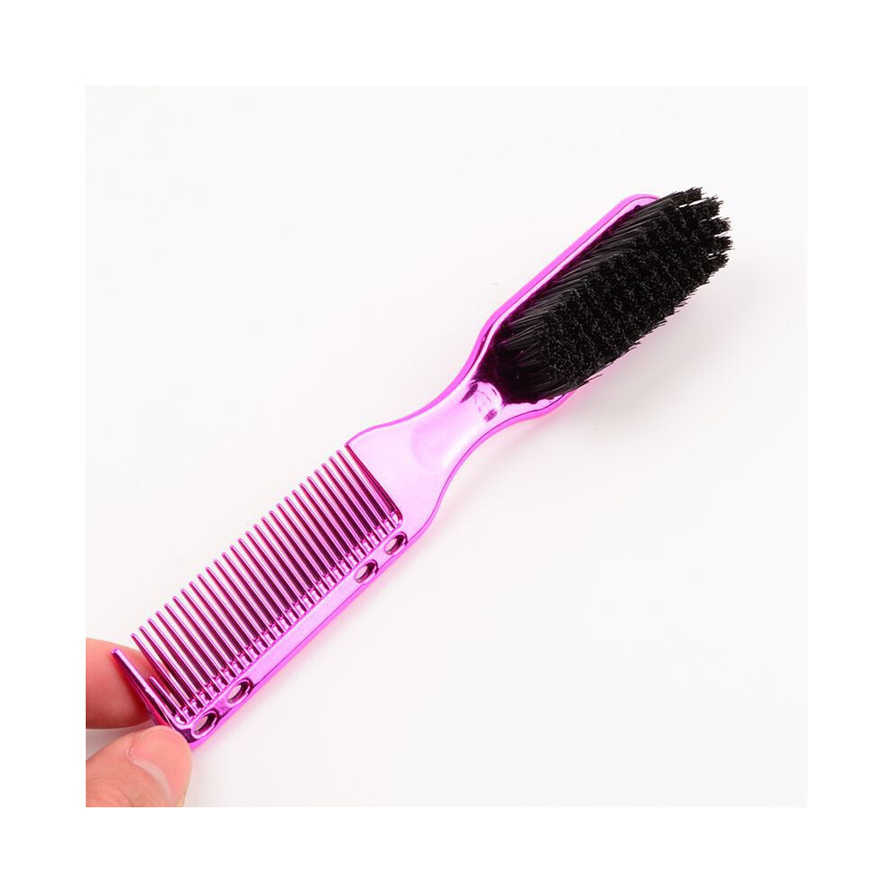 Black (Pk) Double-Sided Comb Brush Small Beard Shaping Brush Professional Shave Beard Brush Barber Vintage