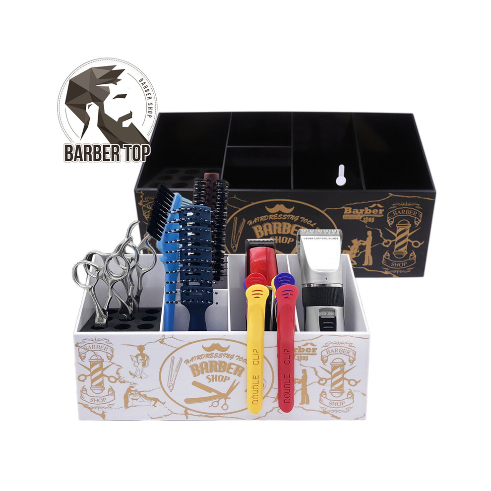 Black (Black)Spot Hairdressing Scissors Stand Salon Hairdresser's Tools Storage Box Organizer Comb Clips