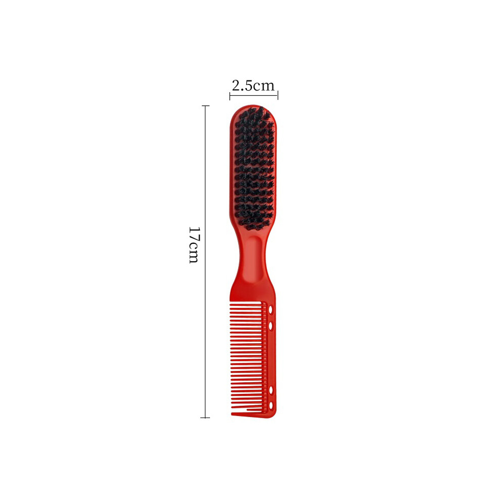 Red/Black () Double-Sided Comb Brush Small Beard Styling Brush Professional Shave Beard Brush Barber