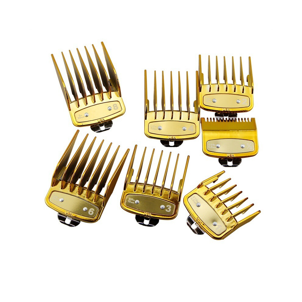 Gold (Gold) 8Pcs Professional Limit Comb Cutting Guide Combs 1.5/3/4.5/6/10/13/19/25Mm Set Drop Shipping