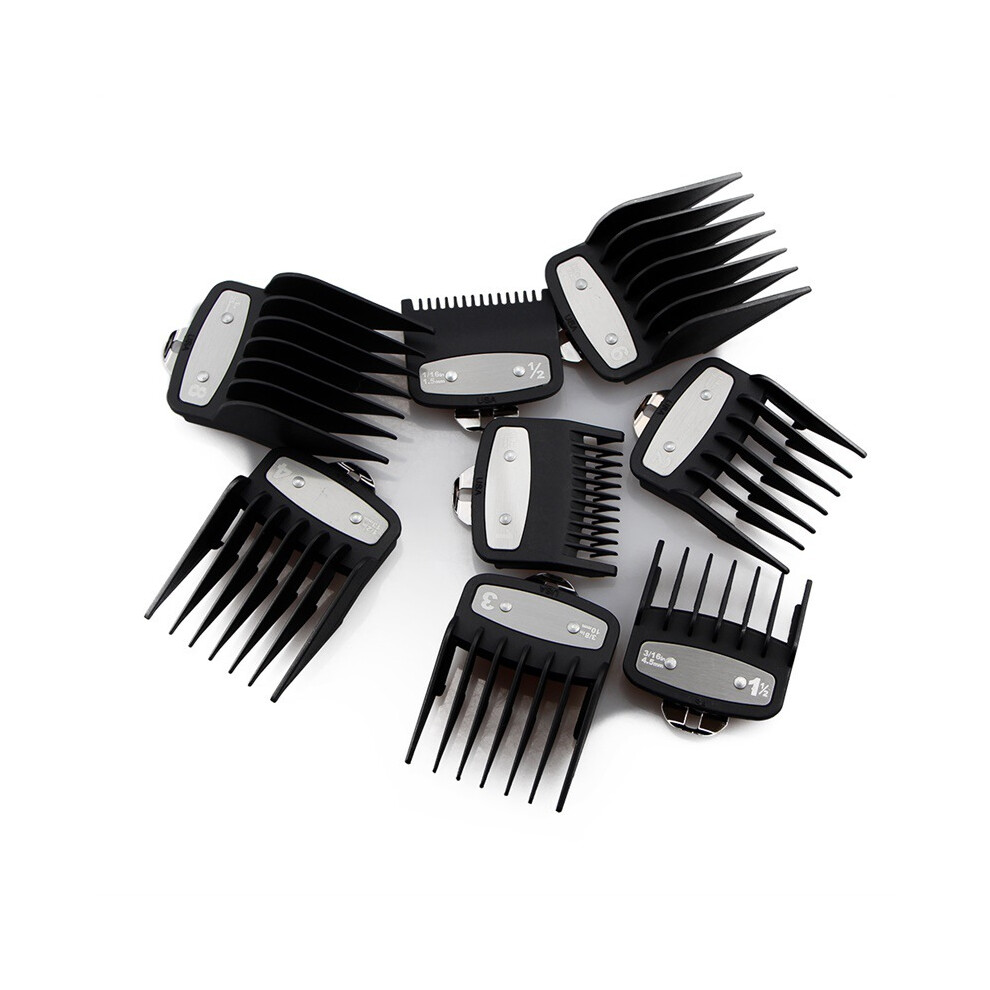 Black (Black)8 Pcs Professional Limit Comb Cutting Guide Combs 1.5/3/4.5/6/10/13/19/25Mm Set Drop Shipping