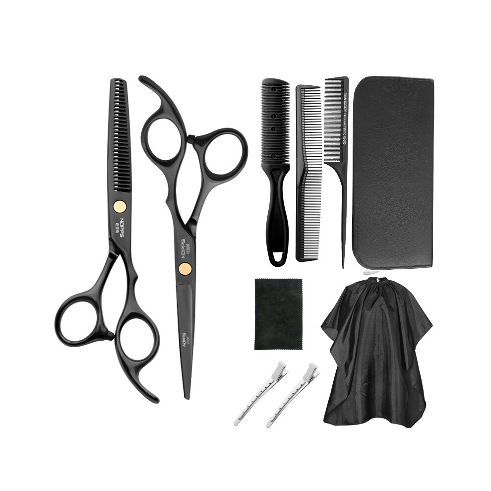 Black ( - 10 Pcs)Professional Hair Salon Scissors Haircut Scissors Barber Hairdresser Tool Tail Comb