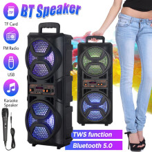 3000W Portable Bluetooth Party Speaker Sub Woofer Heavy Bass Sound System & Mic