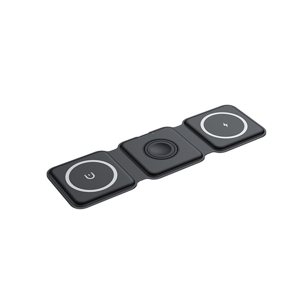 (Black) 15W 3 In 1 Magnetic Wireless Charger Stand For Iphone 14 13 12 Pro Max Apple Watch Airpods Chargers Black 9319708980158