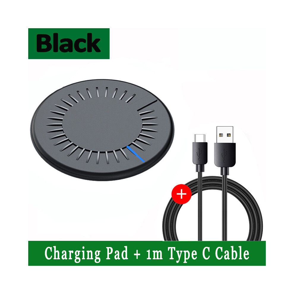 ( With Cable) 15W Wireless Charger For Iphone 14 13 12 11 Pro Xs Max Mini X Xr Induction Fast Wireless Black 9319708981087