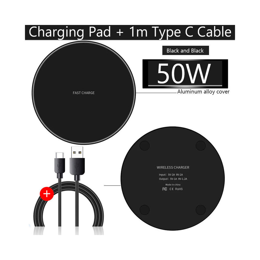 (Black with Cable) 50 W Wireless Chargers Phone Charger Quick Charge iPhone 14 Pro Max 12 13 mini 8-image-OPC-PH7Y7SN-NEW