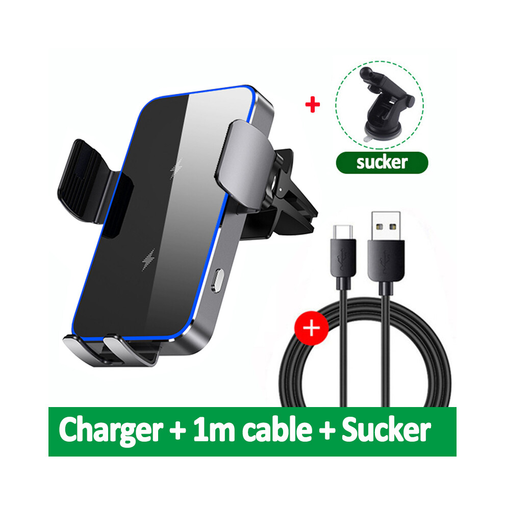(With Sucker) 15W Dual Coil Wireless Car Charger Samsung Galaxy Z Flip 4 3 S22 S21 Iphone Automatic 9319708981629