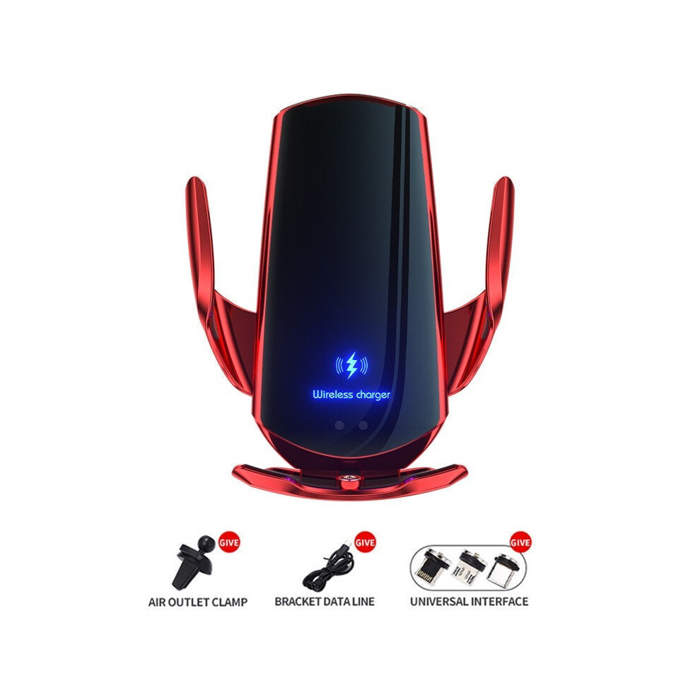 (Red) 20W Car Phone Holder Wireless Charger Magnetic Car Quick Charge For Samsung S10 S20 S21 Red 9319708981810