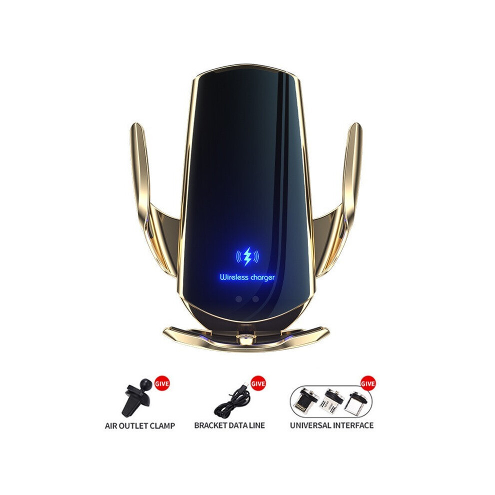(Gold) 20W Car Phone Holder Wireless Charger Magnetic Car Quick Charge For Samsung S10 S20 S21 S22 Gold 9319708981834