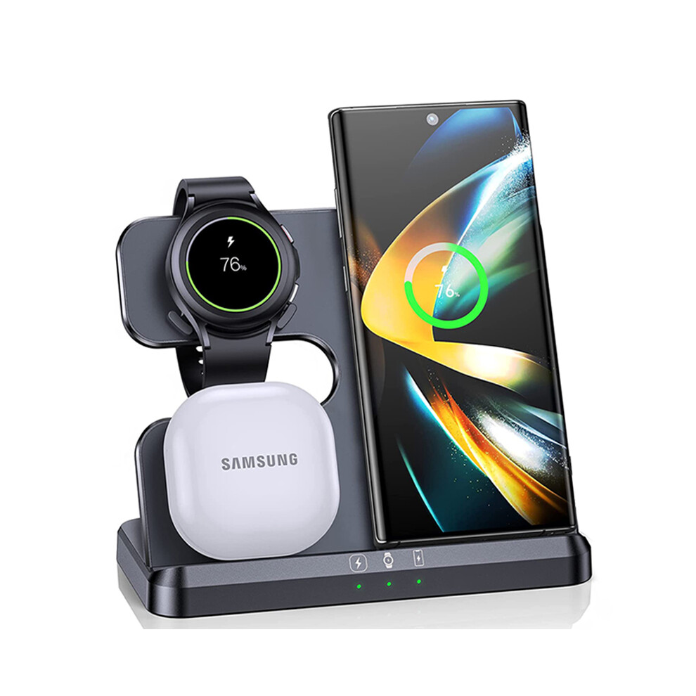 (Black) 15W 3 In 1 Wireless Charging Stand For Samsung S22 S21 S20 Ultra Galaxy Watch 5 4 3 Active 2/1 Black 9319708982060