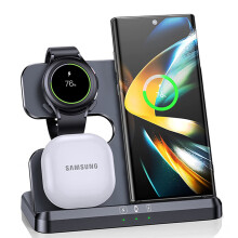 (Black) 30W 3 in 1 wireless charging stand for Samsung S22 S21 Fold 4 Galaxy Watch 5 Pro 4 3 Active
