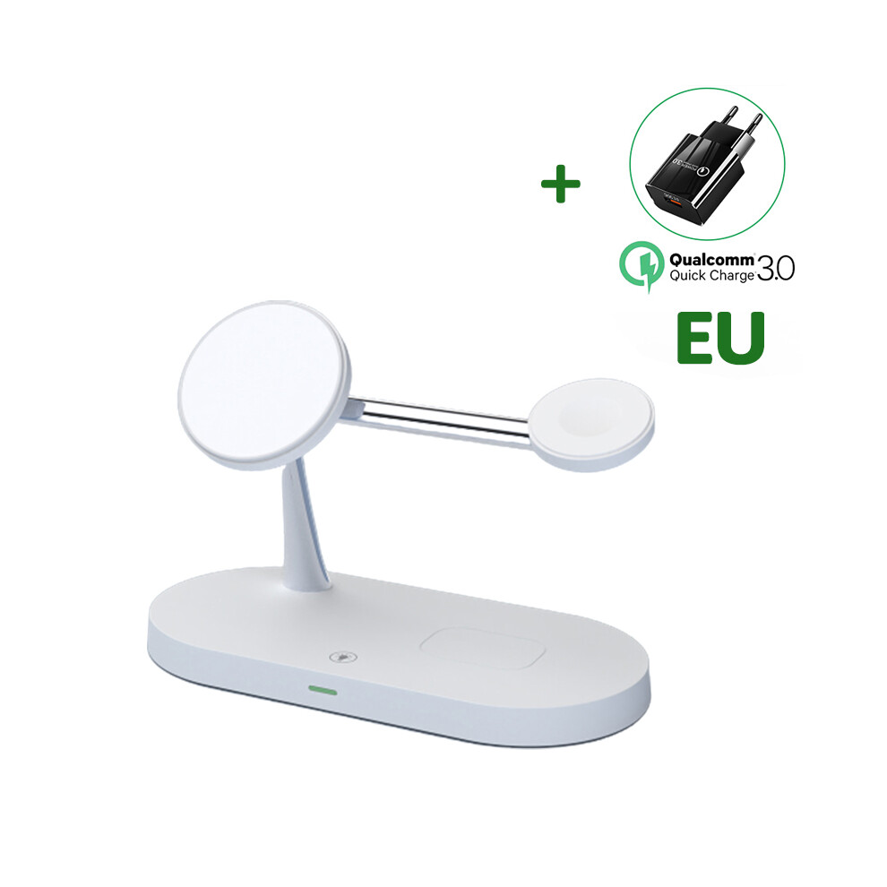 (white with EU plug) 30W 5 in 1 Magnetic wireless charging stand Macsafe iPhone 14 13 12 Pro-image-OPC-PH7Y7XS-NEW