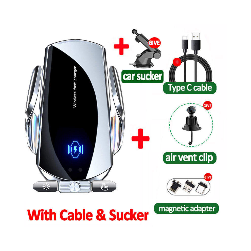 ( With Stick) 20W Wireless Fast Car Charger For Samsung Galaxy Note 20 Note 10 Note 9 S22 S21 Silver 9319708984965