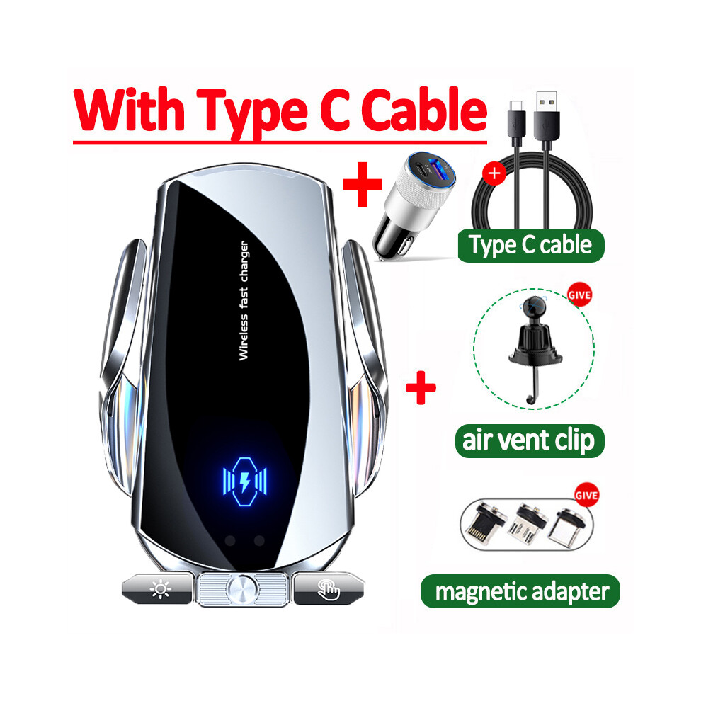 ( Car Charger) 20W Wireless Fast Car Charger For Samsung Galaxy Note 20 Note 10 Note 9 S22 S21 Silver 9319708984958
