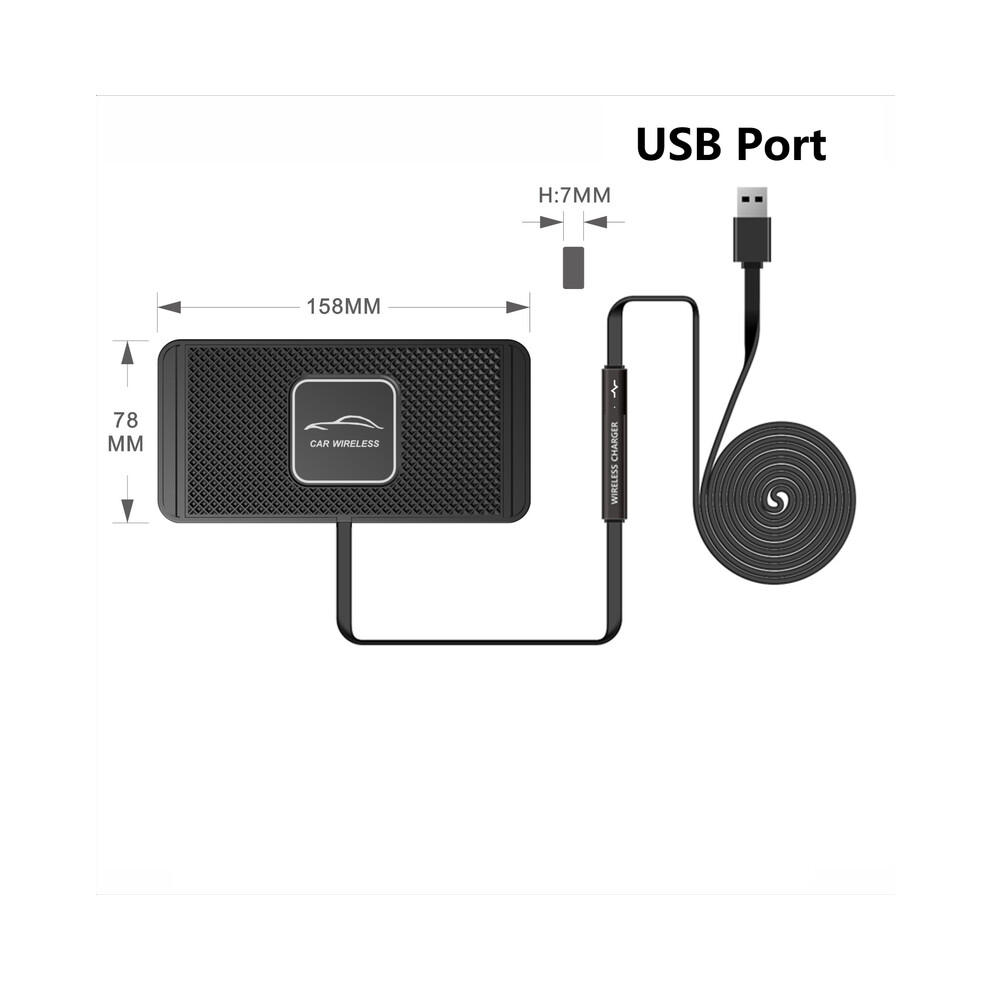 (Usb Port) 15W Wireless Car Charger For Iphone 14 13 12 11 Pro Xs Max X Xr 8 Xiaomi Samsung S10 S20 9319708985023