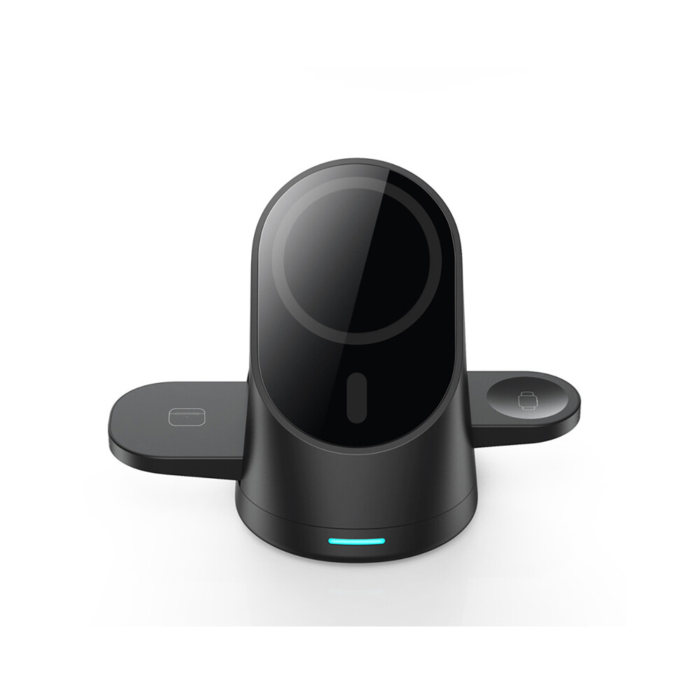 (Black) 3 In 1 Macsafe Wireless Chargers Station Quick Charge Portable Stand Magsafe Iphone 14 13 12 Black 9319708985092