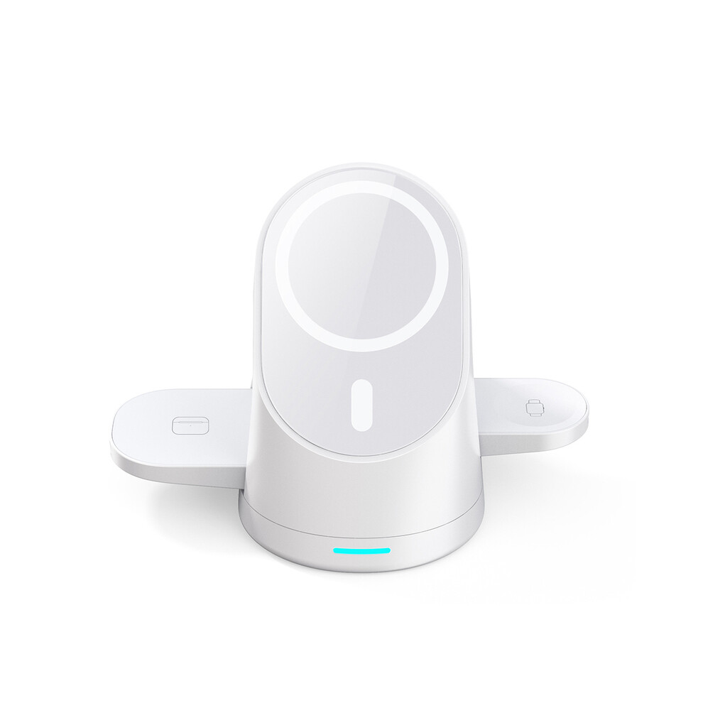(White)3 In 1 Macsafe Wireless Charger Stations Fast Charging Portable Stand Magsafe Iphone 14 13 White 9319708985108