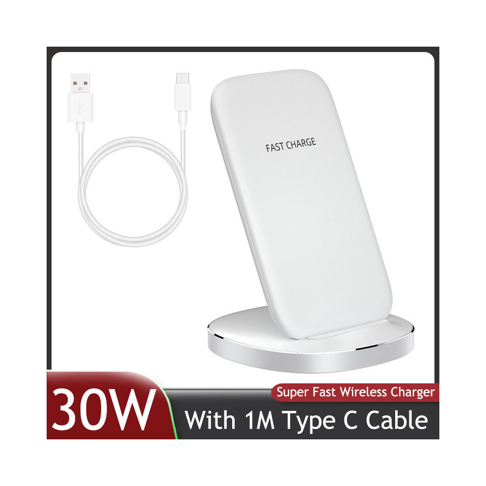( 30W Stand) 30W Wireless Charger For Iphone 14 13 12 11 Pro Max X Xs Xr 8 Samsung S23 S22 Phone White 9319708985450