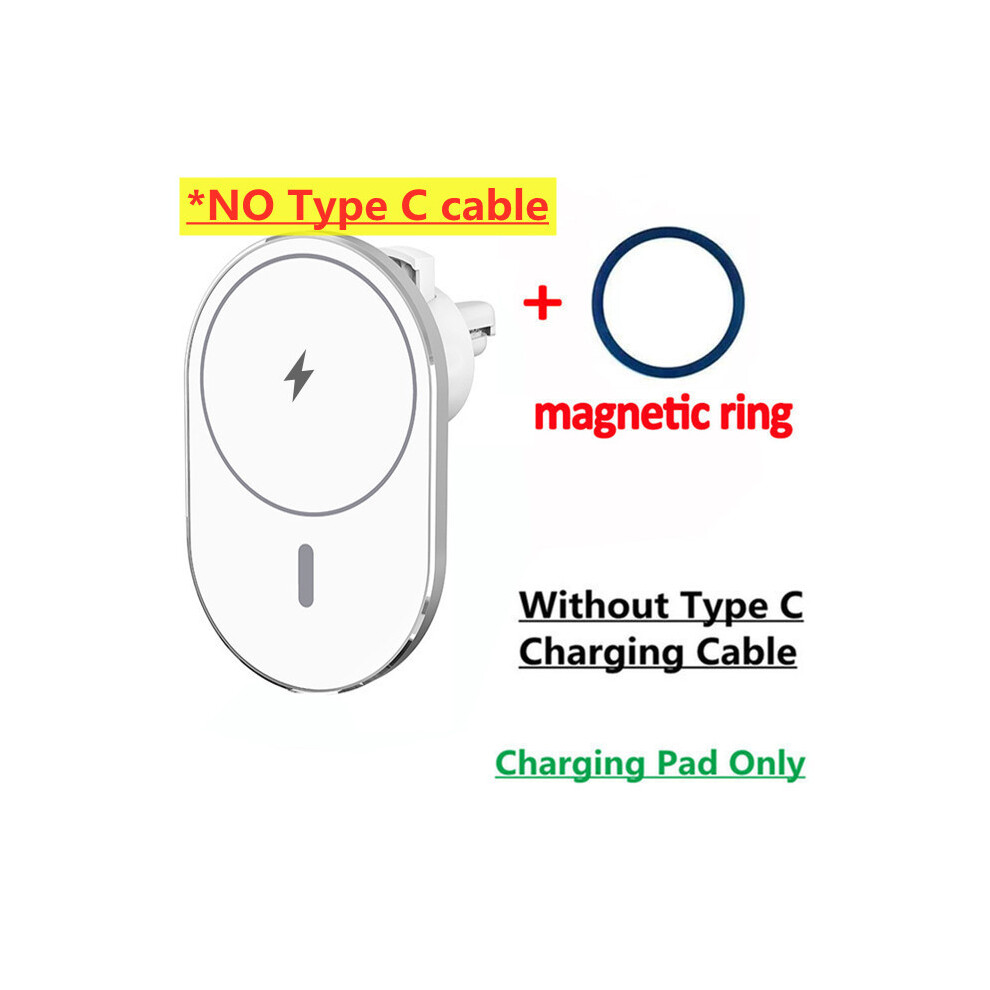 ( No Cable) 200W Magnetic Car Wireless Chargers Qi Phone Charger Wireless Air Vent White 9319708985870