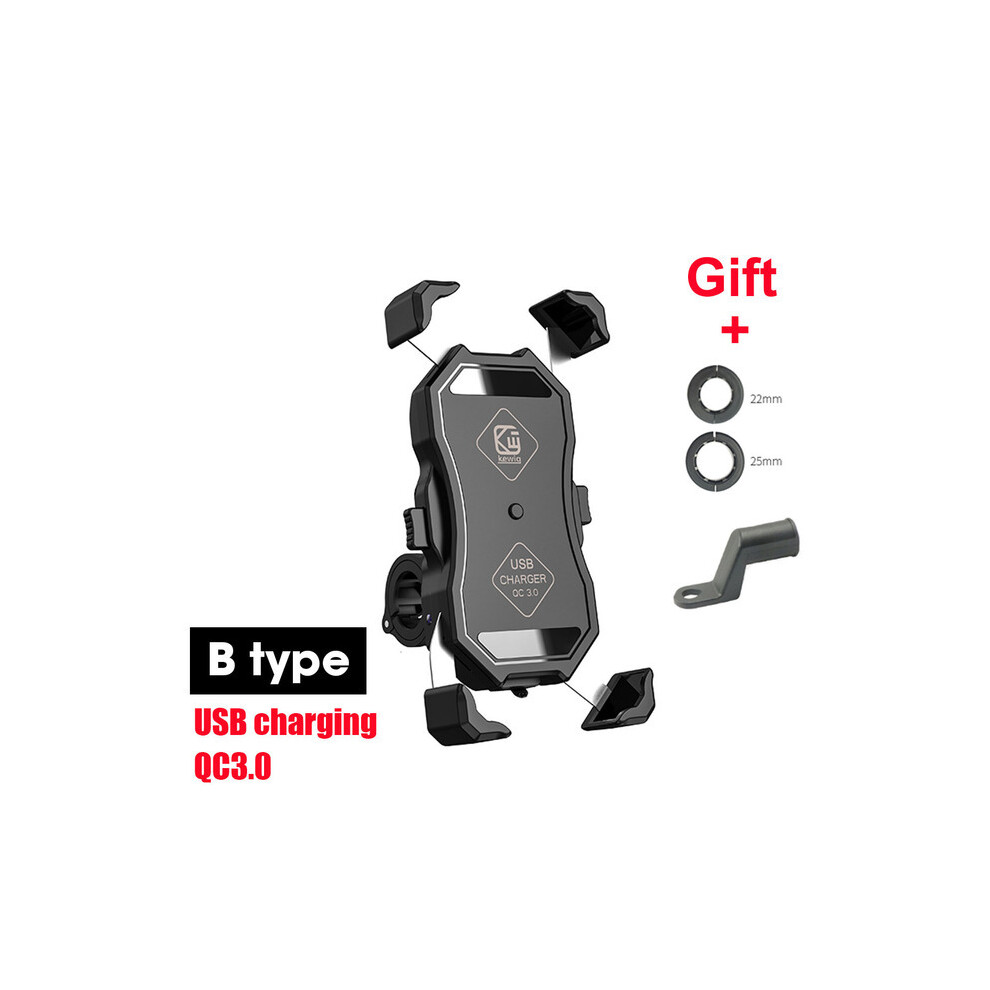 (Qc3.0 Usb Charging)2022 Upgraded Motorcycle Phone Holder 15W Wireless Charger Usb Qc3.0 Quick Charge 9319708988963