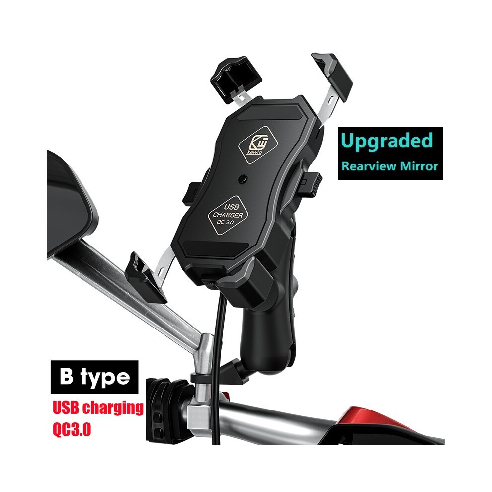 (Usb Charging Mirror)2022 Upgraded Motorcycle Phone Holder 15W Wireless Charger Usb Qc3.0 Quick Charge 9319708988987