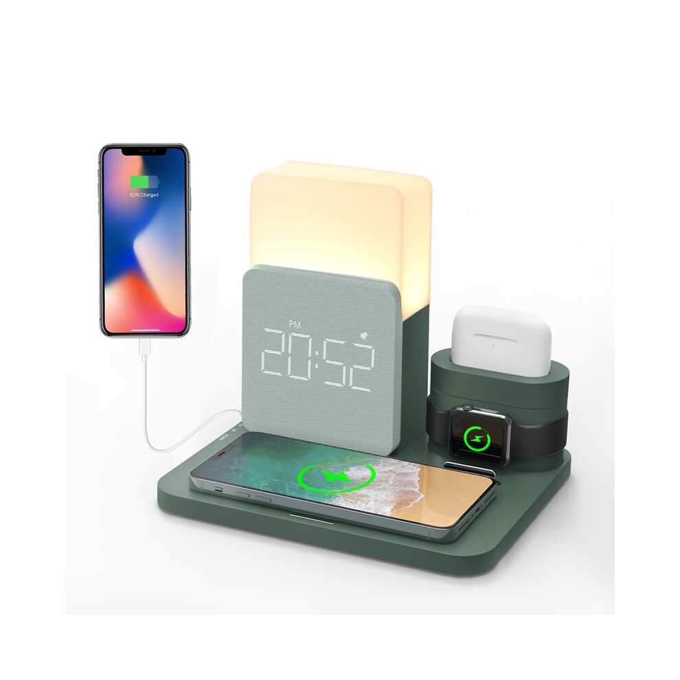 (Green) 15W Wireless Charging Station 2024 Upgraded Docking Station For Iphone 13 14 Airpot Iwatch Fast Green 9319708989243