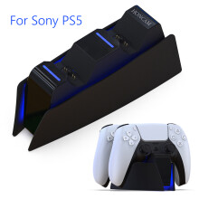 (Type A black)Dual fast charger for PS5 Type-C DualSense charging station Dual charging docking station