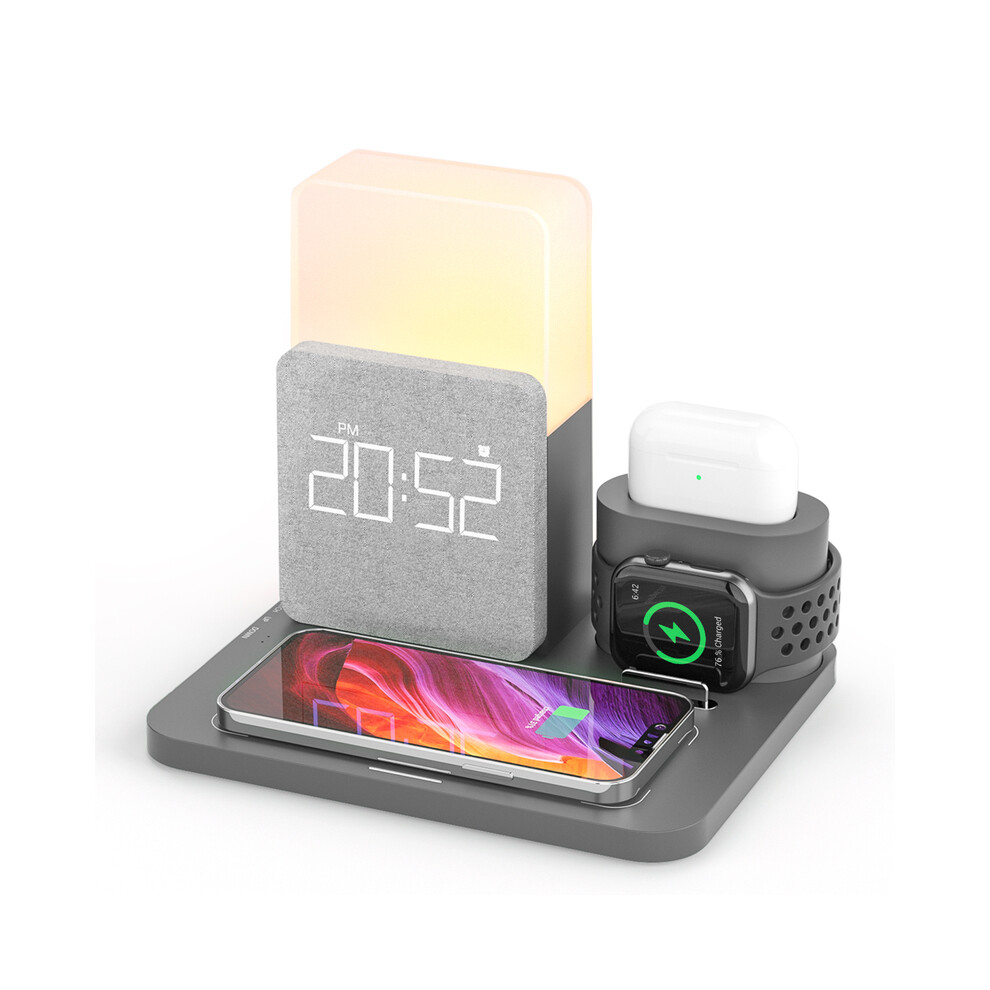 (Grey) 15W Wireless Charging Station 2024 Upgraded Docking Station For Iphone 13 14 Airpot Iwatch Fast Grey 9319708989236