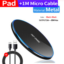 (Metaal 100W zwart) Snelle draadloze oplaadpad voor Samsung Note Huawei Xiaomi 100W met draadloze oplader