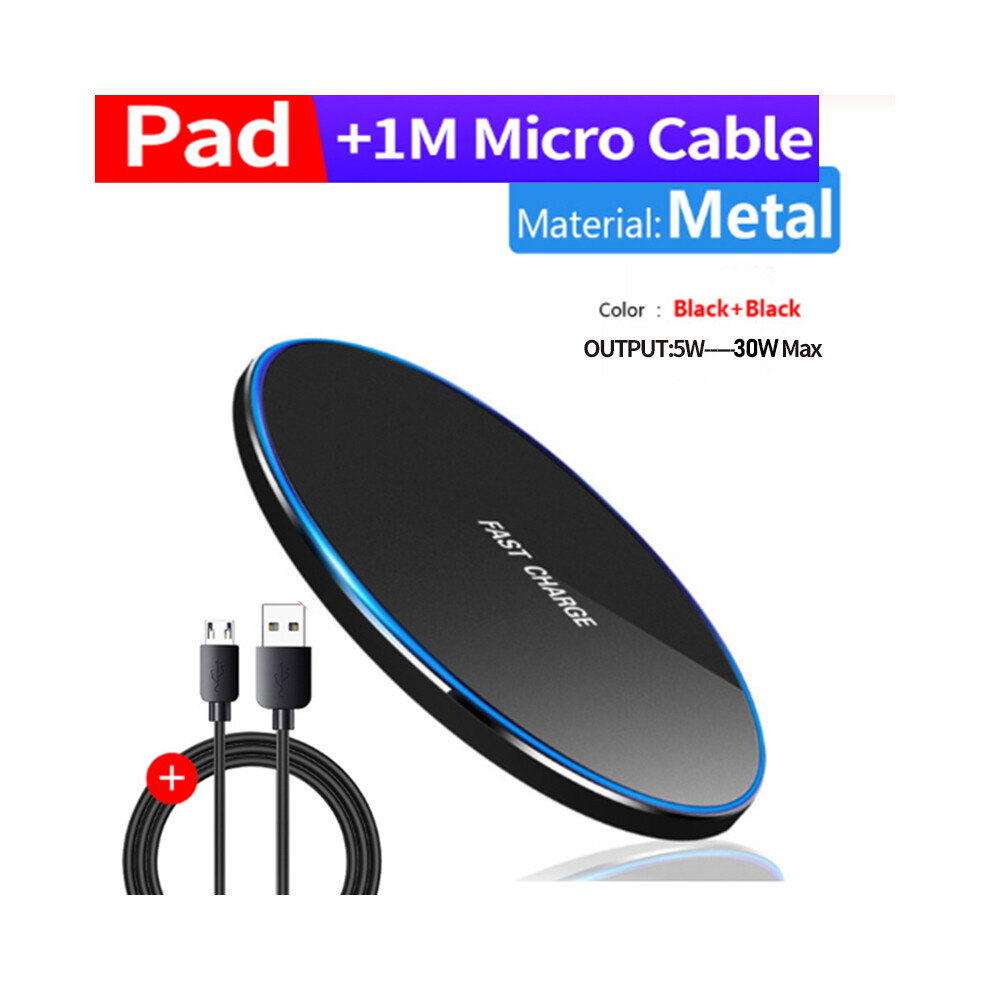 (Metal 100W ) Fast Wireless Charging Pad For Samsung Note Huawei Xiaomi 100W With Wireless Charger Black 9319708990782