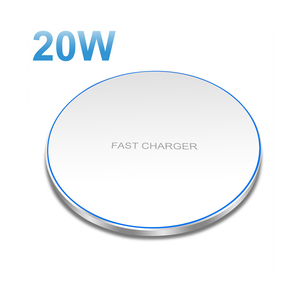 (20W ) Wireless Fast Charger Iphone 14 13 12 Pro Max 11 Xs Xr X 8 Usb C 30W Fast Induction Charging White 9319708991635