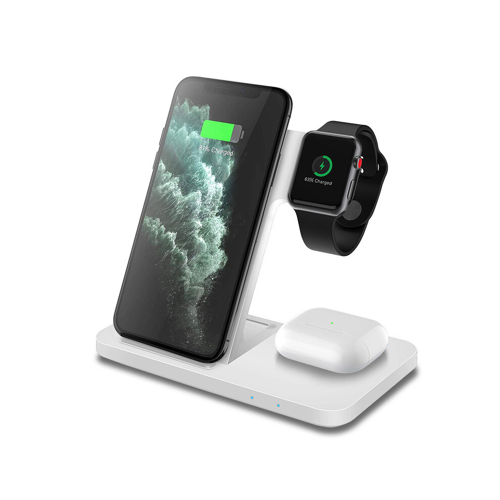 (3 In 1 ) 20 W Wireless Charger For Iphone 14 13 12 11 Xs Xr X 8 Samsung S22 S21 3 In 1 Fast Charging White 9319708991826
