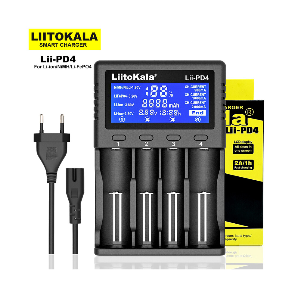 (Lii-Pd4 Charger)Lii-S8 Lii-Pd4 Li-Ion 3.7 V Nimh 1.2 V Li-Fepo4 3.2 V Imr 3.8 V For Model 18650 26650 9319708991932